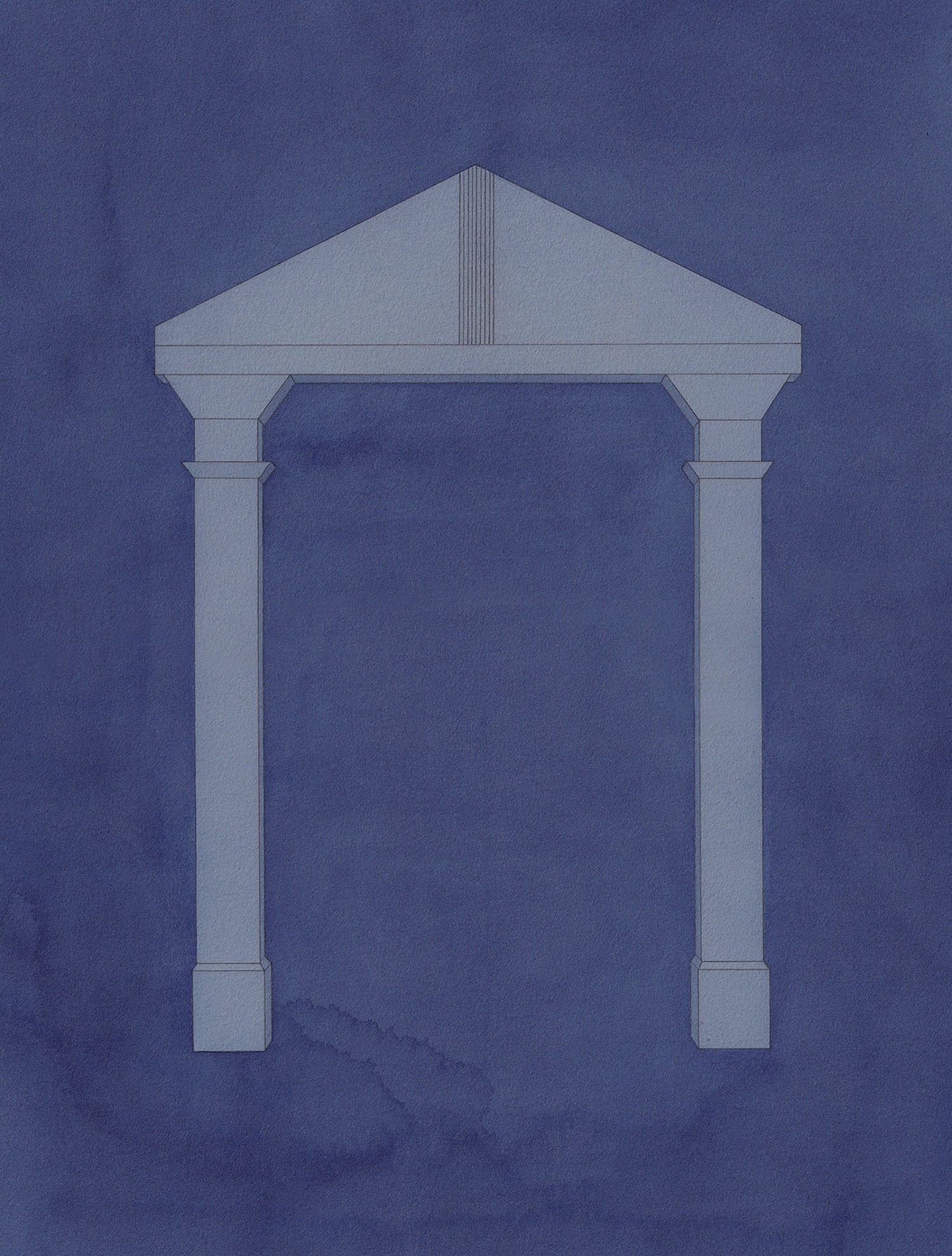 Kristīne Upīte / Kristine Upite – Arch Blue · watercolor, graphite on paper · 36x27cm · 2026