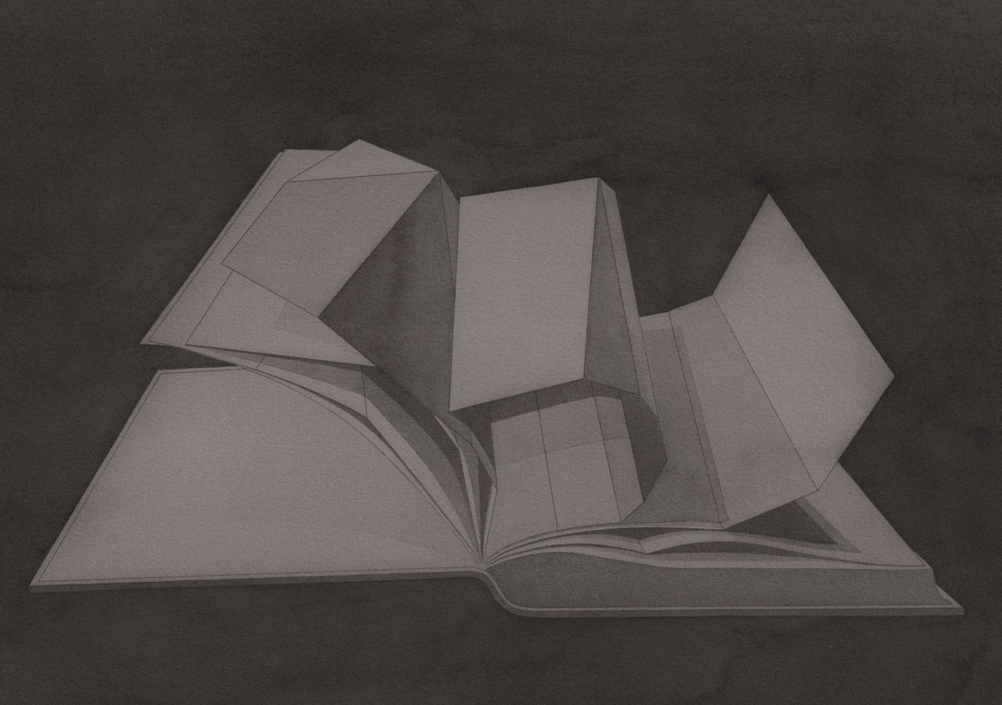 Kristīne Upīte / Kristine Upite – Book Grey · watercolor, graphite on paper · 26,5x35cm · 2025