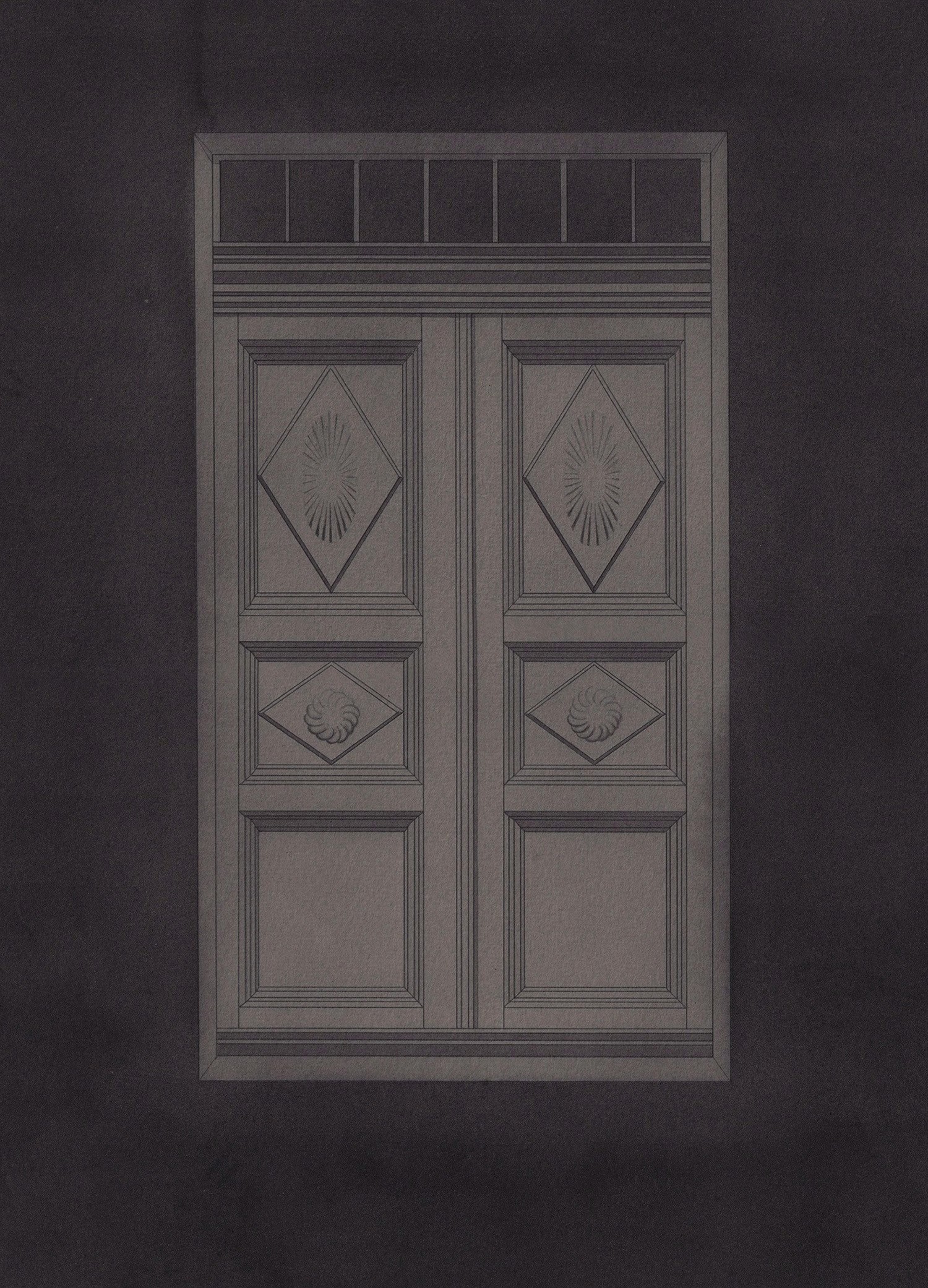 Kristīne Upīte / Kristine Upite – Church Door Grey · watercolor, graphite on paper · 35,5x26,5cm · 2026